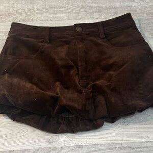 Steve Madden Dark Brown Corduroy Mini Skirt